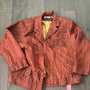 Anage Embroidered Rust Jacket